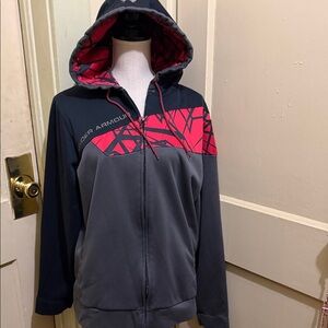 Under Armour Black and Red Graphic Hoodie